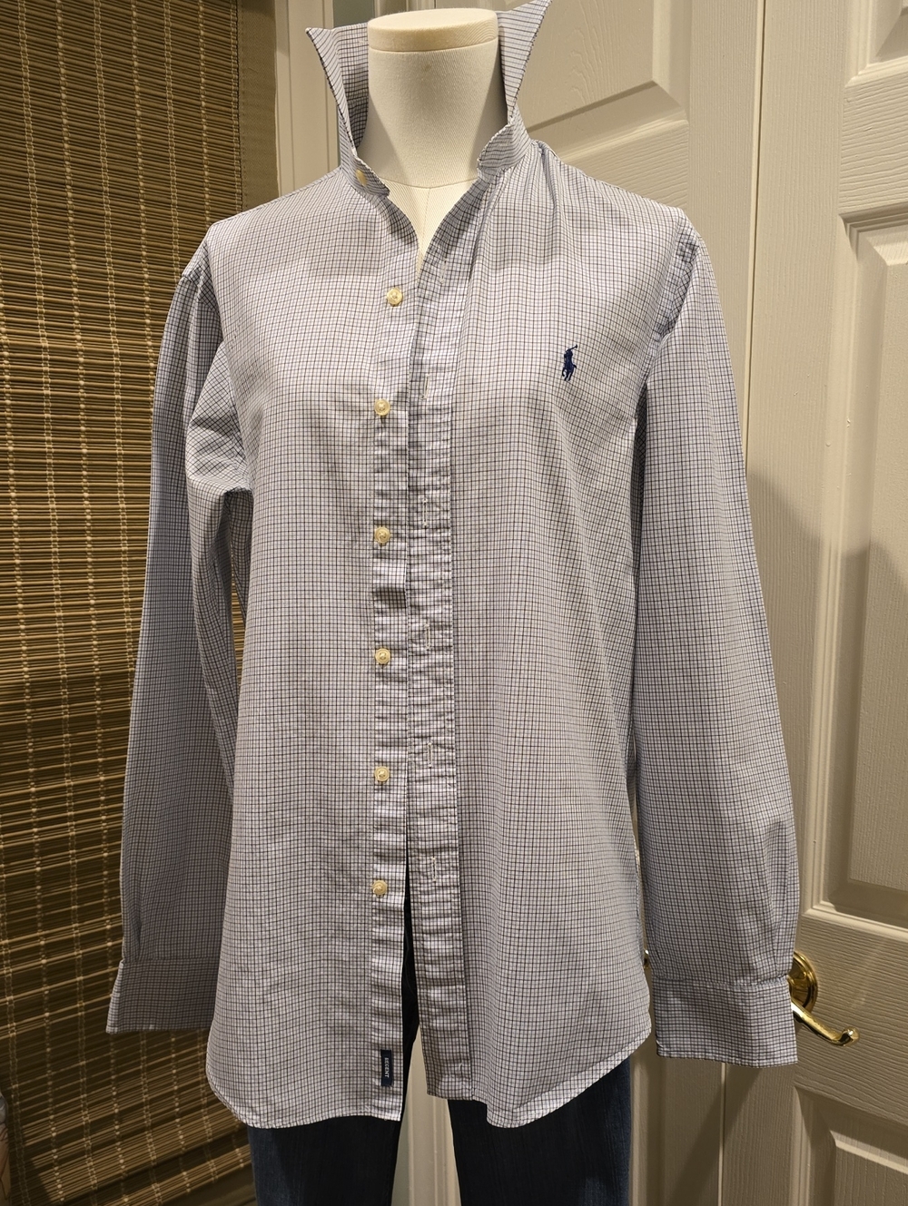 Polo by Ralph Lauren Blue Micro-Check Button-Down Shirt
